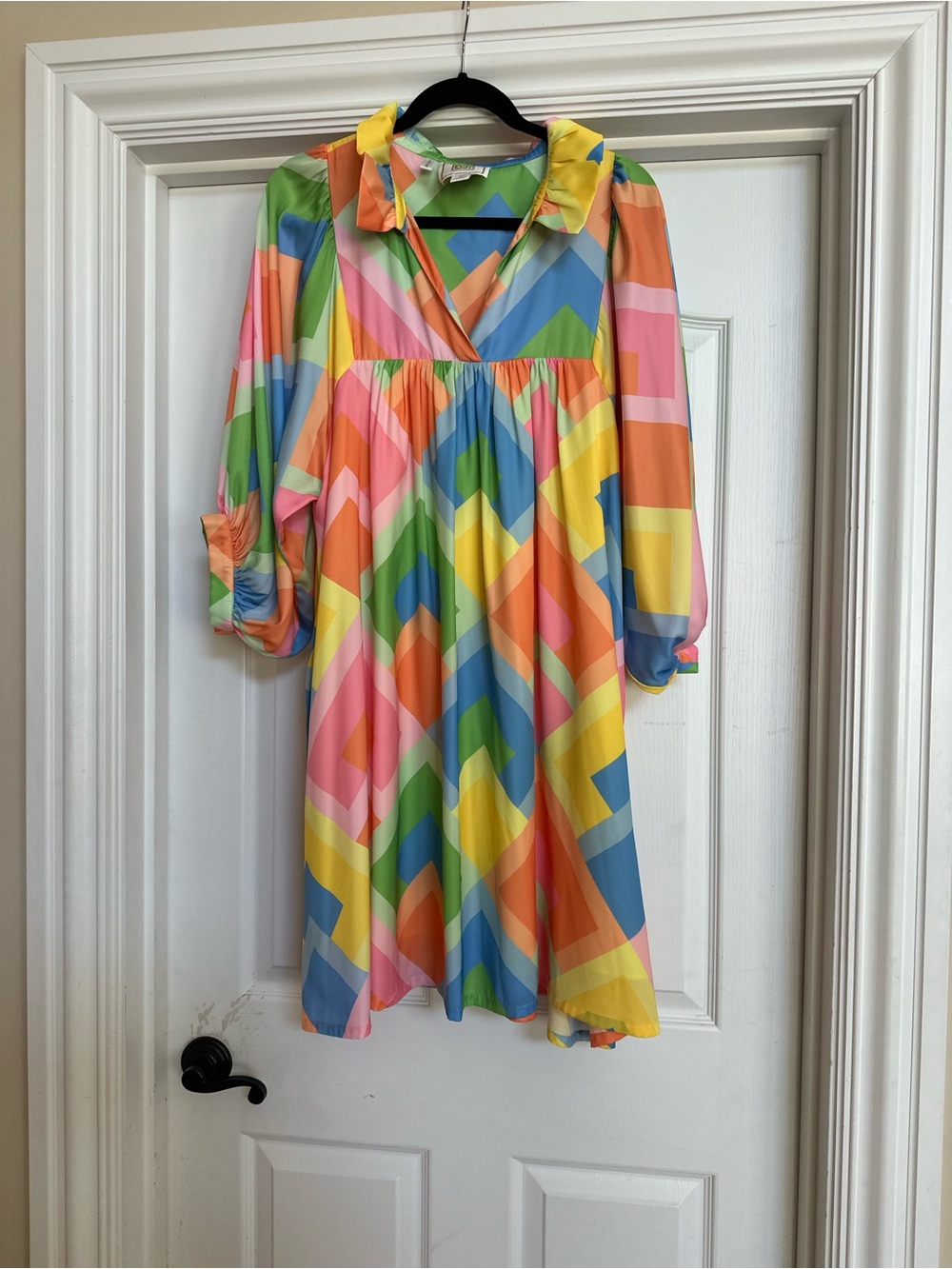 Casual Multicolor Geometric Swing Dress - Unbranded